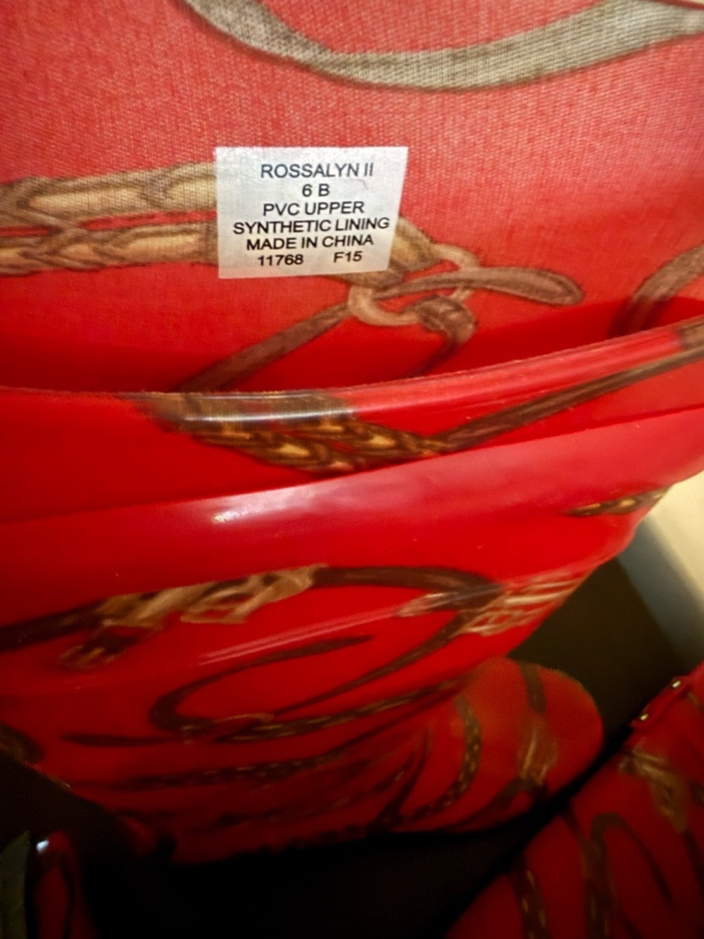 Lauren Ralph Lauren Rossalyn II Red Chain Print Rain Boots | Equestrian Style - Picture 8 of 8